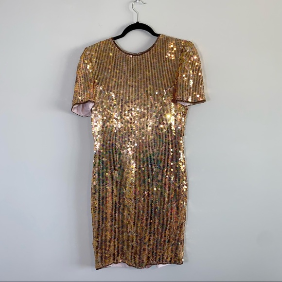Joan Leslie Evenings Dresses & Skirts - Joan Leslie Evenings VTG Gold Sequin Sheath Dress